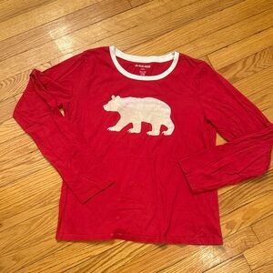 Red Bear Graphic Long Sleeve Kids Tee by
